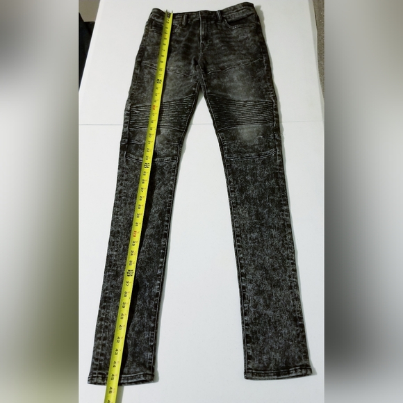 American Eagle Men's Black Acid Wash Next Level Flex Stacked Skinny Jeans 30x32 - Picture 7 of 12
